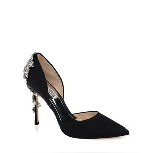 Badgley Mischka Black Heels with Crystal Details